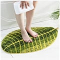 Miniatyrbild 1 av 5: *Badrumsmatta Mjuk Plysch-Blad Form Golv Anti-Slip Vatten Absorp*