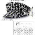 Miniatyrbillede 5 af 5: Dame Kort Skygge Visir Beret Retro Britisk Stil Elegant Vinter Flade Hatte ('6 7/8-7 1/8') Sort