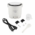 Miniatyrbillede 2 af 4: Mini Risgrynskoger, 12V 100W 1L Elektrisk Dampkoger, Bærbar Rejse Dampkoger Lille, Alt-i-én Multikoger Gryde Vandafvisende Non-Stick Hold Varmt Funktion (Hvid)