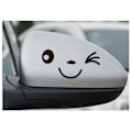 Miniatyrbillede 3 af 5: #6 stk. (Sort) Bilspejl Stickers Blinkende Smiley Design Sjov Sød og Glad#