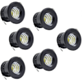Miniatyrbillede 1 af 5: 6-pak Mini Sorte LED Forsænkede Loftspots Mini LED Spotlights til Skabsloftlys, 3W, Varm Hvid
