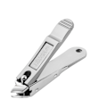 Miniatyrbillede 2 af 5: En holdbar negleklipper med skråt perle-kromfinish, udstyret med en integ