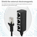 Miniatyrbilde 5 av 5: Rj45 Ethernet 1 til 3 Port Splitter Kabelnettverk med Cat5, Cat5e, Cat6, Cat7 Adapter Socket