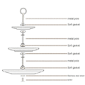 Miniatyrbillede 4 af 5: 3-lags keramisk kageopsats te cupcake fest bryllup display bordholder