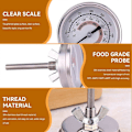 Miniatyrbillede 4 af 5: Ovntermometer, rustfrit stål ovntermometer, madlavnings- og køkkentermometer, pizzaovntermometer, grilltermometer til BBQ, grill, kød