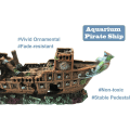 Miniatyrbilde 1 av 5: Piratskipvrak Akvariumdekorasjoner Harpiks Miljøvennlig Fisk