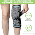 Miniatyrbillede 3 af 5: 2 stk. knæbind, justerbar elastisk, sportskompression, patella og ligament, slidgigt knæbind (l)
