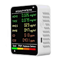 Miniatyrbilde 1 av 5: 6 i 1 Luftkvalitetsmåler med Formaldehydsensor Forurensningsdetektor HCHO TVOC Sensor PM2.5/PM10 Luftkvalitetsmåler Co2 Pm2.5 Innendørs Luftkvalitetstester
