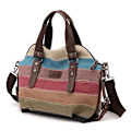 Miniatyrbilde 1 av 5: Dame Håndveske Crossbody Veske Skuldervesker i Flerfarget Canvas for Arbeid Fritid Shopping Reise