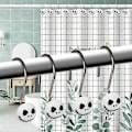 Pikkukuva 2 / 5: Moderni suihkuverhon koukku, suihkuverhon koukku 12 kpl sarja, valkoinen/hopea metalli ja muovi