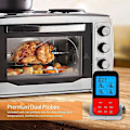 Miniatyrbild 3 av 5: Dubbel Probe Digital Termometer Trådlös Programmerbar Temperaturmätare Vattentät Mätare Matlagning BBQ Grill Termometer - Kökstermometer, Vattentät