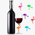 Miniatyrbild 4 av 5: Vinglasmarkörer Berlocker 12 st Flamingo Vinglasmarkörer Flamingo Partydekorationer Djur Goblet Markering Silikon Vinglas Markering Etikett