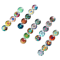 Miniatyrbilde 2 av 2: 200 stk. 14mm Blandede Runde Mosaikkfliser for Håndverk Glassmosaikk for Smykkefremstilling