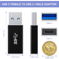 Pikkukuva 1 / 5: USB-C naar USB 3.0-adapter 2-pakk, tyypi A 3.1 5 Gbps GEN