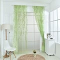 Miniatyrbillede 3 af 5: Tulle Vinduegardiner Gennemsigtige Grønne Willow Voile Tulle Gennemsigtige