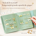 Miniatyrbillede 2 af 5: #Smykkestøvspose (Blå), PU Smykke Display Opbevaringsbog, Port#