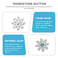 Miniatyrbilde 2 av 3: 30 stk. krystall snøfnuggpynt Rhinestone Applique for knapper brosjer