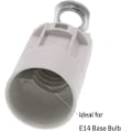 Miniatyrbild 2 av 3: E14 flamlampssockel, termoplast, grå, SES 52mm hög, 1/8 IPS gänga 6-pack