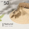 Miniatyrbild 2 av 5: Solhatt för kvinnor, hopfällbar solhatt, sommarhatt för hästsvans, strandhatt