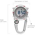 Miniatyrbillede 5 af 5: Kompas Karabiner Klok Kvinder Mænds Ur Multifunktionel Dial Bærbar