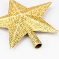 Miniatyrbillede 1 af 5: *1 stk. 6\" juletræstjerner, guldglitter juletrædekoration*