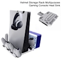 Miniatyrbilde 3 av 5: Konsoll Ladestasjon Disk Lagringsstativ 4 Base Multifunksjonell Spillkonsoll Rask Kjølestativ med Headset Krok for PS VR2/PS5