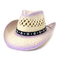Miniatyrbillede 1 af 5: /#/Halmhat papir halm bolero med revers lilla gradient/#/