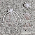 Miniatyrbilde 2 av 3: 100 stk. Premium Organza-poser, Hvite Bryllupsposer med Snøring, 4x4,72 Smykker Gaveposer For