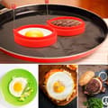 *Mcmuffin Runda Silikon Äggringar, Non-Stick, 4 Tum, Röd, Pack o*