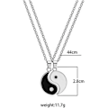 Miniatyrbilde 2 av 5: Halskjede i rustfritt stål for kvinner menn Yin Yang Puzzle Matchende Anheng Kjedeledd Par Halskjeder Mote Smykker Gave Sølv