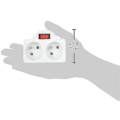 Miniatyrbillede 3 af 3: #Hvid Multistikadapter med Afbryder 2 Stikkontakter 16A #
