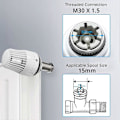 Miniatyrbilde 3 av 5: 4-pakning termostatisk hode, erstatningshode for M30 x 1,5 radiatorventil, termostatisk radiatorventil
