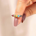 Miniatyrbillede 2 af 5: 3 stk. Spinner Emalje Fidget Ring, Angstdæmpende Rustfrit Stål Ring, Angst Ring Med Flerfarvet Rullekugle