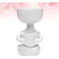 Miniatyrbillede 4 af 5: *Keramisk Blomsterpot Portræt Blomsterpot Bord Sukkulent Kaktus Humanoid Vase Desktop Blomsterstand Sort Plantebeholder 6X6x10cm (Sort)*