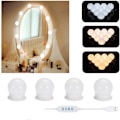 Miniatyrbillede 1 af 7: #(4 styk) LED-spejlslys, LED-spejlslys, 3 farvetilstande, lys til kommode, makeup-lys#