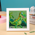 Pikkukuva 2 / 4: Dinosaurukset Timanttimaalaus Lapsi Kissa, 18 x 18cm 5D DIY Timantti E