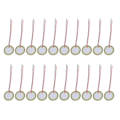 Miniatyrbilde 1 av 2: 20 stk. 20mm Piezo Disk Membran Elementer Summer Kobberplate Piezoelektriske Keramiske Brikker med Ledninger