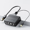 Miniatyrbillede 2 af 5: Netværks Splitter Stabil Output Plug Play 100m Transmission Høj Hastighed Klare Videosignaler Internetdeling 3 i 1 RJ45 Netværks Ethernet Splitter
