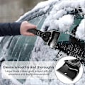 Miniatyrbillede 3 af 3: 2-pak isskraber sneskraber frost isfjernelsesværktøj, robust, skumgreb, kompakt størrelse, til bil, SUV, lastbil, forrude, vinduer (sort)