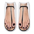 Miniatyrbilde 3 av 6: 6 par (37-43) 3D stoff flip-flops og sko simuleringsstrømper morsomme og søte sokker egnet for vennegjenger og triksaktiviteter