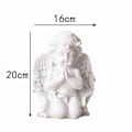 Miniatyrbillede 1 af 4: Knælende Bedende Kirsebærstatue, Resin Baby Engel Statue, Vinge Engel