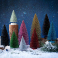 Miniatyrbild 2 av 5: Farfi Bordsskiva Mini Julgran Flerfärgad Konstgjord Tall Dekor Med Bas För Jul Fest Hem Skrivbord 30cm Silver