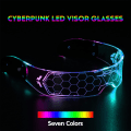Miniatyrbilde 2 av 5: Cyberpunk LED-briller med lys, Futuristiske LED-visirbriller Elec
