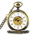 Miniatyrbild 5 av 6: #1 Retro Fickur Skelett Klocka Mekanisk Handuppdragning Analog-Digital Fancy Legering Brons Färg#