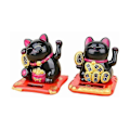 Miniatyrbillede 2 af 4: Solar Lucky Cat Statue og Anden Dekorativ Genstand med Vinkende Arm Kat Maneki Ne
