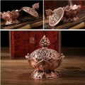 Miniatyrbillede 4 af 5: Lotus Røgelsebrænder Vintage Mini Røg Legering Keglebrænder Censer B