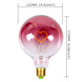 Miniatyrbillede 2 af 3: /#/Led-pære stor globe Edison-pære G125 lyserød farve hjertetråd/#/