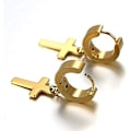 Miniatyrbillede 2 af 5: #par hiphop-øreringe i rustfrit stål#