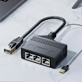 Miniatyrbillede 5 af 5: Netværks Splitter Stabil Output Plug Play 100m Transmission Høj Hastighed Klare Videosignaler Internetdeling 3 i 1 RJ45 Netværks Ethernet Splitter