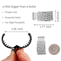Miniatyrbilde 2 av 5: Små hårklyper for høy hestehale, Rhinestone Shark hårklyper for kvinner med tykt langt hår (pakke med 3)